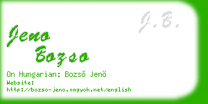 jeno bozso business card