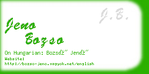 jeno bozso business card